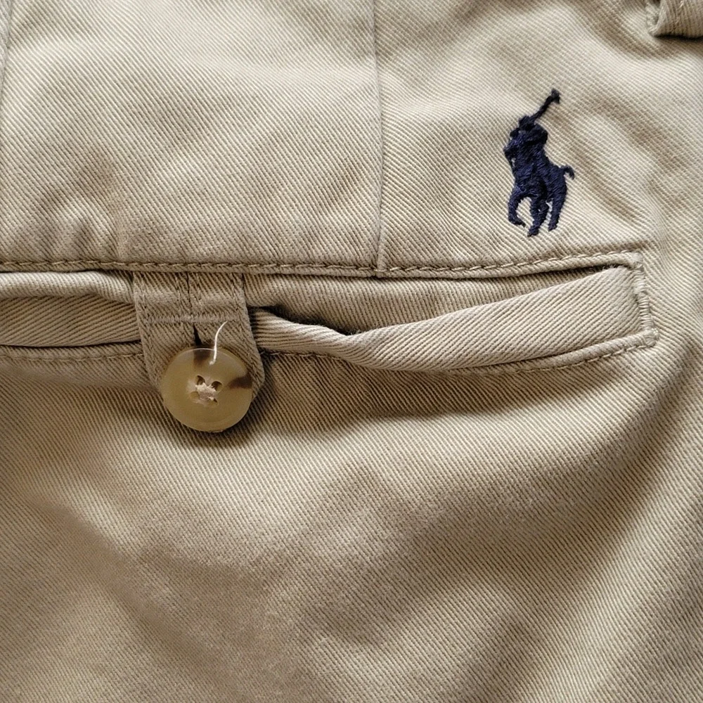 Polo Ralph Lauren Chino Pants Mens 35x32 Khaki‎ Tan Classic Fit Cotton Trousers